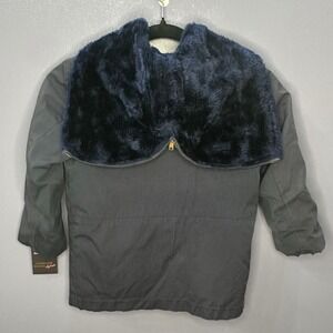 1970s Mighty-Mac Kids Winter Jacket Navy Pile Lined Talon Zip USA Vintage Rare 7